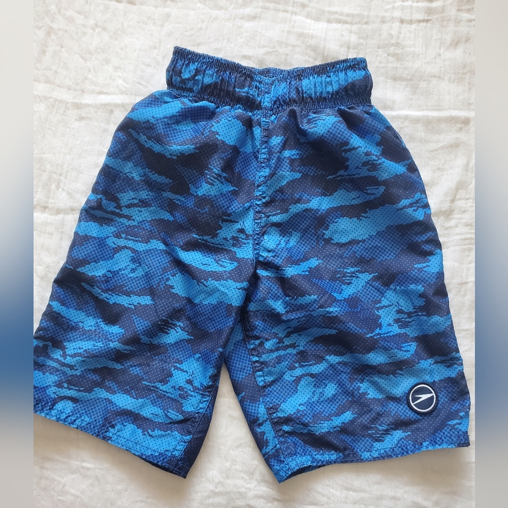 Speedo Kids Navy and Sky Camo Swim Shorts Size XS (4/5)